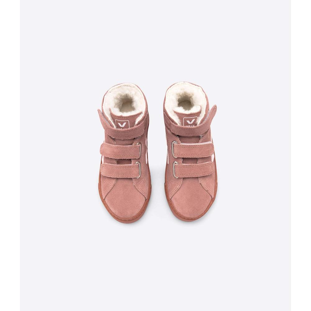 Veja ESPLAR MID FURED SUEDE Høye Barn Rosa | NO 688QMA